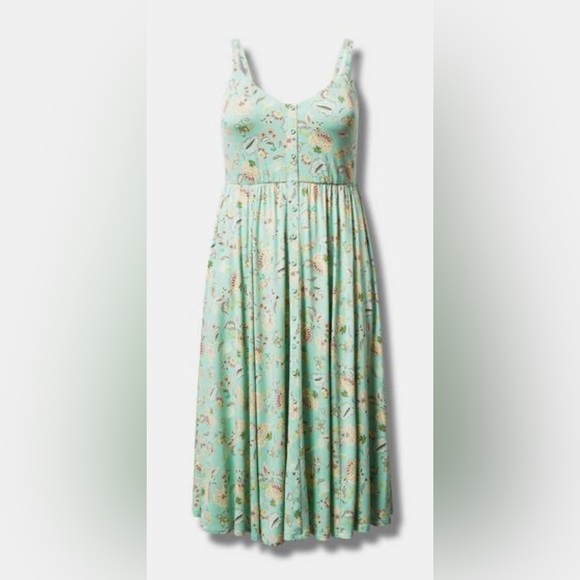 NWT Torrid Midi Super Soft Button-Front Skater Dress, Size 6 - Picture 4 of 4